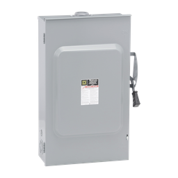 D324NRB – Safety switch, general duty, fusible, 200A, 3 pole, 60hp, 240VAC, NEMA 3R, 4 wire, 1 neutral, bolt on hub provision