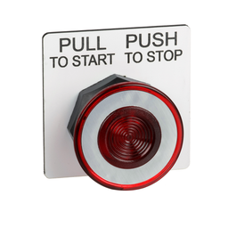 9001SKR9R – 30mm Push Button, Type SK, push pull operator, red mushroom cap