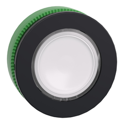 ZB5FV013 – Head for pilot light, Harmony XB5, antimicrobial, plastic, white, 30mm, universal LED, plain lens