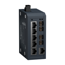 MCSESU083F2CU0 – network switch, Modicon Networking, standard unmanaged, 6 ports for copper with 2 ports for multimode fiber optic