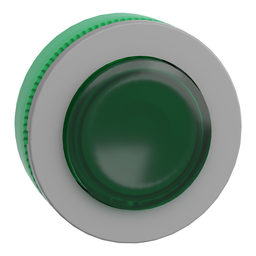 ZB5FW133C0 – Head for illuminated push button, Harmony XB5, grey bezel, green projecting, 30mm, universal LED, spring return, unmarked