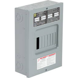 QO612L100TS – Load center, QO, 1 phase, 6 spaces, 12 circuits, 100A fixed main lugs, NEMA1, gnd bar, surface cover, CSA