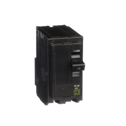 QO215H5237 – Mini circuit breaker, QO, 15A, 2 pole, 120/240VAC, 10kA, plug in, ring