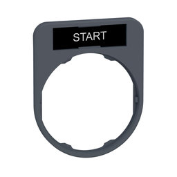 ZBYF2303 – Legend holder, Harmony XB5, 40 x 50mm, for flush mounted heads, plastic, dark grey, white marked START