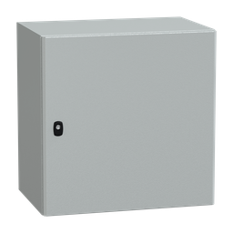 NSYS3D6640P – Wall mounted steel enclosure, PanelSeT S3D, plain door, with mounting plate, 600x600x400mm, IP66, IK10