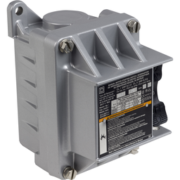 2510KR1H – Switch, manual, 20A, 2 pole, 3 HP at 575 VAC, single phase, toggle operated, no indicator, NEMA 7&9, two conduit opening