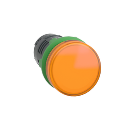 XB5EVB5 – Monolithic pilot light, Harmony XB5, grey plastic, orange, 22mm, universal LED, plain lens, 24V AC DC