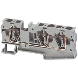 NSYTRR63 – Terminal block, Linergy TR, spring type, feed through, 3 points, 6mm², grey, set of 50