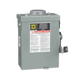 DU322RB – Safety switch, general duty, non fusible, 60A, 3 pole, 3 wire, 15hp, 240VAC, NEMA 3R, bolt on hub provision
