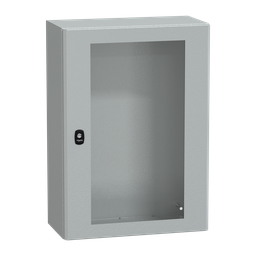 NSYS3D7525T – Wall mounted steel enclosure, PanelSeT S3D, transparent door, without mounting plate, 700x500x250mm, IP66, IK08