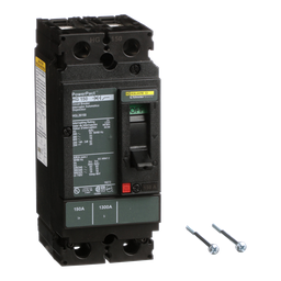 HGL26150 – Circuit breaker, PowerPacT H, 150A, 2 pole, 600VAC, 18kA, lugs, thermal magnetic, 80%
