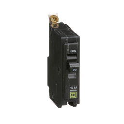 QOB120CP – Mini circuit breaker, QO, 20A, 1 pole, 120/240VAC, 10kA, bolt on, consumer pack