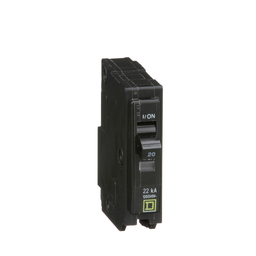 QO120VH – Mini circuit breaker, QO, 20A, 1 pole, 120/240VAC, 22kA, plug in