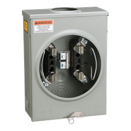 UTRS101B – Individual meter socket, ringless socket, no bypass, 4 jaws no release, OH, UG, 125 A, up to 600 VAC single phase 3W