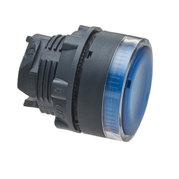 ZB5AW36 – Head for illuminated push button, Harmony XB5, blue flush, 22mm, BA9s bulb, spring return, unmarked