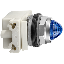 9001KP35LLL9 – Pilot light, Harmony 9001K, metal, polycarbonate, domed, blue, 30mm, LED blue, 24…28V