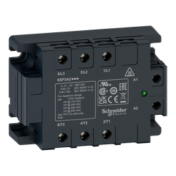 SSP3A225BDRT – three phase relay, Harmony Solid State Relays, 25A, panel mount, random switching, thermal pad, input 4 to 32V DC, output 42 to 660V AC