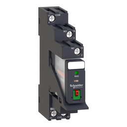 RXG12P7PV – interface plug in relay, Harmony Electromechanical Relays,  pre assembled, 10A, 1CO, with LED, lockable test but to n, 230V AC
