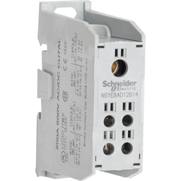 NSYEBAD12614 – Power distribution block, Linergy, enclosed, 1 line, 4 load, 200A Cu, 155A Al, 600V, Al lug, rail