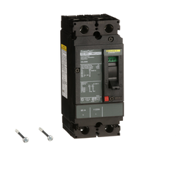 HDL26060 – Circuit breaker, PowerPacT H, 60A, 2 pole, 600VAC, 14kA, lugs, thermal magnetic, 80%