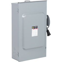 CD224NRB – Safety switch, general duty, fusible, 200A, 120/240VAC, 2 poles, 60HP, solid neutral, NEMA 3R with bolt on hub provision