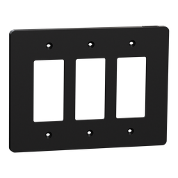 SQWS141003BK – Cover frame, X Series, 3 gangs, screw fixed, mid sized plus, black, matte finish