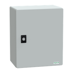 NSYPLM3025PG – Wall mounted polyester enclosure, Thalassa PLM, plain door, with metallic plate, 308x255x160mm, IP66, IK10, RAL 7035