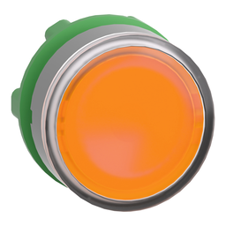 ZB5AW353C0 – Head for illuminated push button, Harmony XB5, grey bezel, orange flush, 22mm, universal LED, spring return, plain lens
