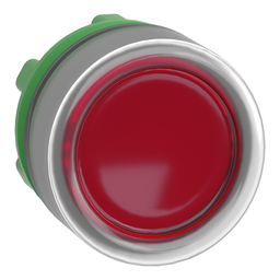 ZB5AW543C0 – Head for illuminated push button, Harmony XB5, grey bezel, red flush, 22mm, universal LED, spring return, clear boot