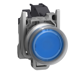 XB4BP61GEX – Complete push button, Harmony XB4, Explosive atmosphere, pushbutton blue with boot