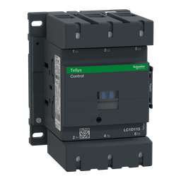 LC1D115SD – IEC contactor, TeSys Deca, nonreversing, 115A, 75HP at 480VAC, up to 100kA SCCR, 3 phase, 3 NO, 72VDC coil, open style