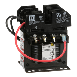 9070TF50D2 – Transformer, Type TF, industrial control, 50VA, 240x480VAC primary, 24VAC secondary, 1 phase, 50/60Hz, 55°C rise