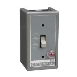 2510FG2P – Manual Starter, fractional horsepower, 16A, 2 poles, 1 HP at 277 VAC, toggle operated, red indicator, NEMA 1 enclosure