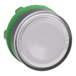 ZB5AA18 – Head for illuminated push button, Harmony XB5, plastic, white flush, 22mm, universal LED, for insetion of legend