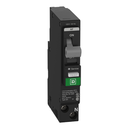 QO115PAF – Mini circuit breaker, QO, 15A, 1 pole, 120VAC, 10kA, combo arc fault, plug on neutral, plug in mount, UL listed