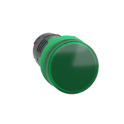 XB5EVB3 – Monolithic pilot light, Harmony XB5, grey plastic, green, 22mm, universal LED, plain lens, 24V AC DC