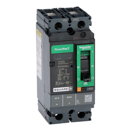 HGL26040 – Circuit breaker, PowerPacT H, 40A, 2 pole, 600VAC, 18kA, lugs, thermal magnetic, 80%