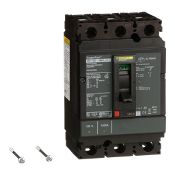 HDL36125SA – Circuit breaker, PowerPacT H, 125A, 3 pole, 600VAC, 14kA, lugs, thermal magnetic, 80%, shunt