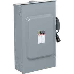 CD324NRB – Safety switch, general duty, fusible, 200A, 120/240 VAC, 3 poles, 30 hp, solid neutral, NEMA 3R with bolt on hub