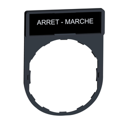 ZBY2166 – Legend holder 30x40mm, Harmony XB4, plastic, with legend 8x27mm, marked ARRET and MARCHE