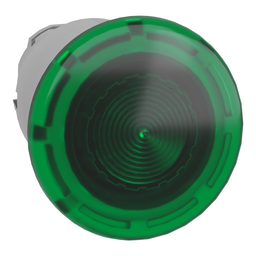 ZB4BW433 – Head for illuminated push button, Harmony XB4, metal, green mushroom 40mm, 22mm, universal LED, spring return