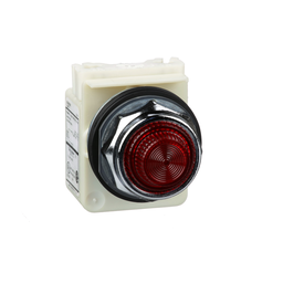 9001KP1R31 – Pilot light, Harmony 9001K, metal, polycarbonate, fresnel lens, red, 30mm, 120VAC