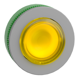 ZB5FH83C0 – Head for illuminated push button, Harmony XB5, grey bezel, yellow projecting, 30mm, universal LED, push-push, unmarked