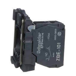 ZB5AZ101 – Harmony, 22mm Push Button, XB5A operators, contact block, with mounting collar, 1 NO, screw clamp terminal