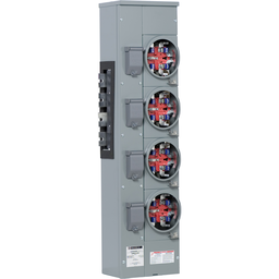 EZMH314125X – Branch unit, EZ Meter-Pak, 125A, 4 x 5 jaw sockets, 208Y/120VAC, horn bypass, ringless, 1200A Al/Cu busbar