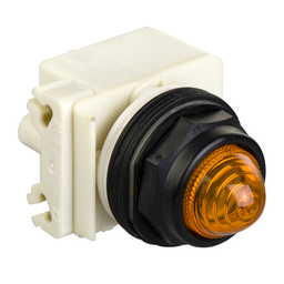 9001SKP1A9 – Pilot light, Harmony 9001SK, plastic, polycarbonate, domed, amber, 30mm, 110-120V