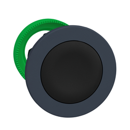 ZB5FA2 – Antimicrobial Flush mounted push button head, Harmony XB5, plastic, black, 30mm, spring return, unmarked