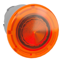 ZB4BW453 – Head for illuminated push button, Harmony XB4, metal, orange mushroom 40mm, 22mm, universal LED, spring return, unmarked