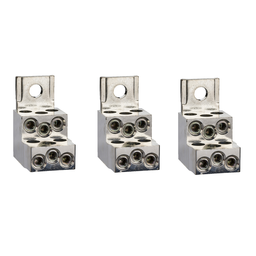 LV429248 – Aluminium bare cable connectors, ComPacT NSX, for 6 cables 1.5mm² to 35mm², 250A, set of 3 parts