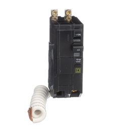 QOB240EPD – Mini circuit breaker, QO, 40A, 2 pole, 120/240VAC, 10kA, bolt on, 30mA grd fault B